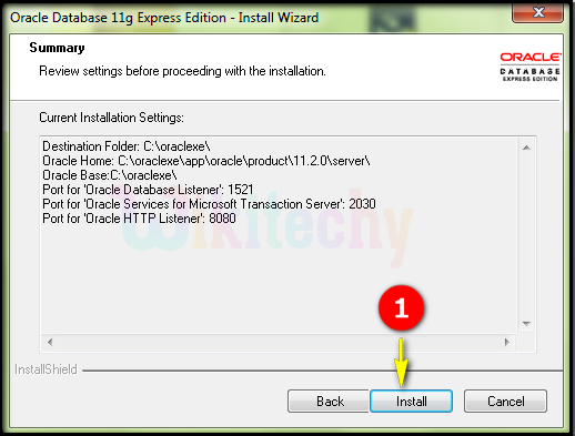  step 8 oracle installation procedure install